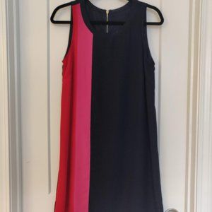 Retro style navy, pink, scarlet shift dress